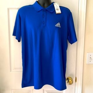Adidas Aeroready Club Rib Polo Royal Blue NWT Mens Size L